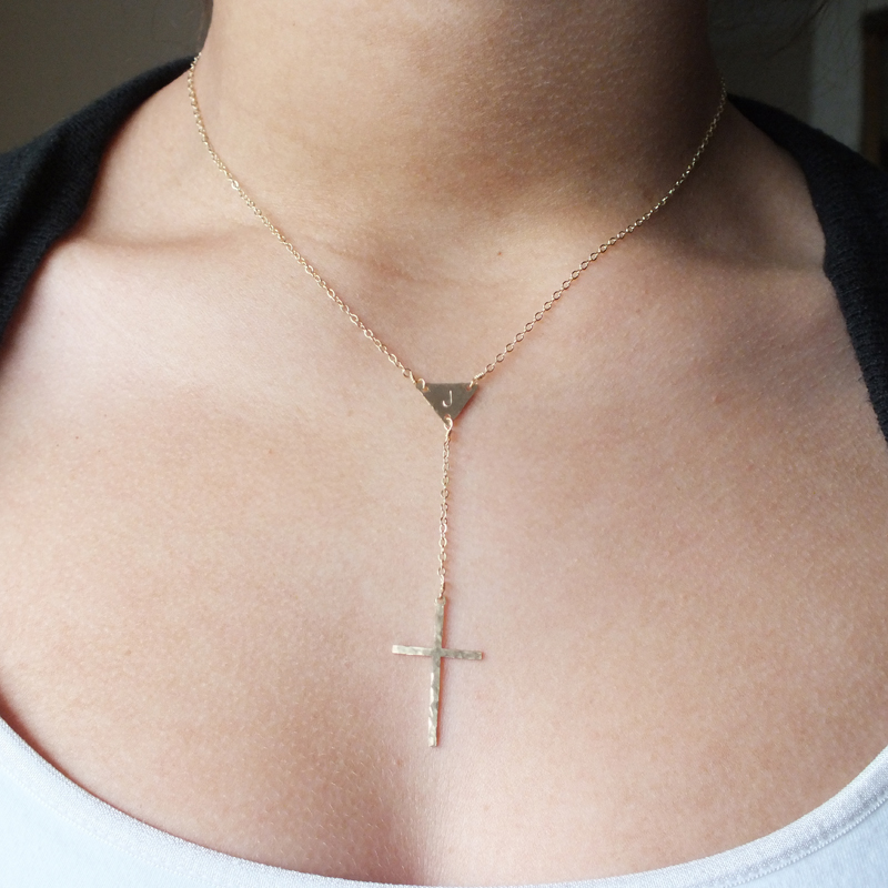 Personalized Cross Necklace Baptism Gift Custom Cross Necklace Persona –  Gosenpersonalized